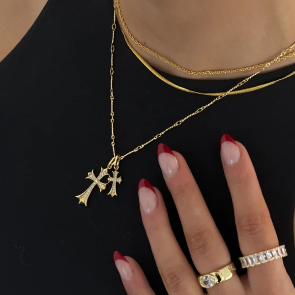 Double Cross Necklace